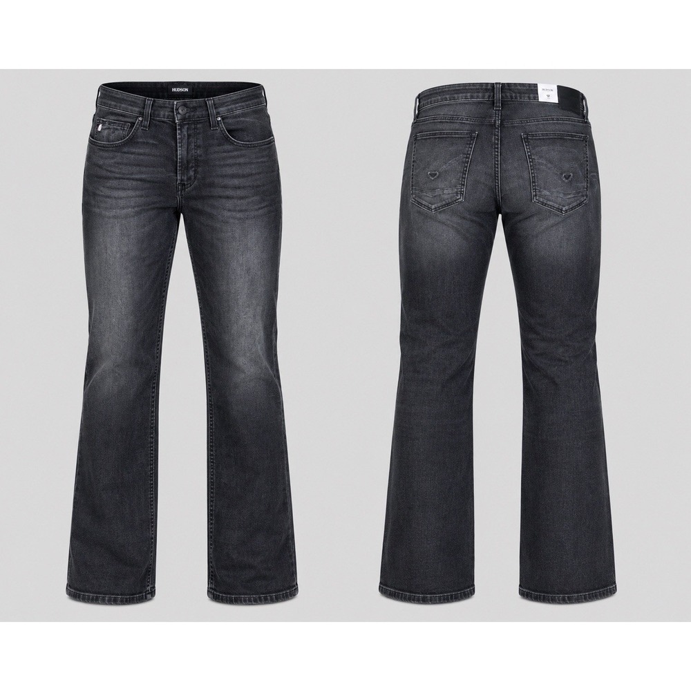 Hudson Blake JEANS MENS 34 Slim Straight Leg Black WHISKERING